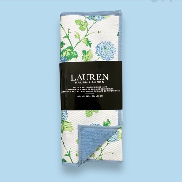 Ralph Lauren - ‘Hydrangea - bundle ‘ Dish towels (3) & Drying mats (2). NWT - Picture 2 of 5